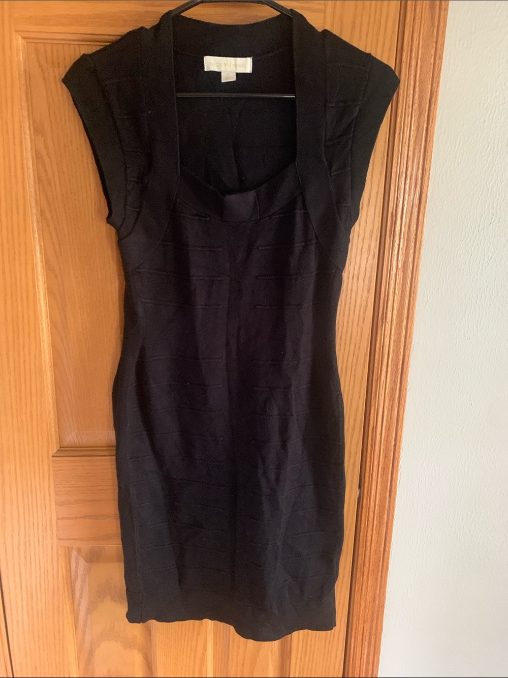 Nicki Minaj Black Cap-Sleeve Bodycon Mini Dress